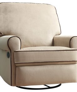 Stella Birch Hill Swivel Recliner, Doe/Coffee Piping