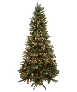 7.5' Pre-Lit Granville Fraser Fir Slim Artificial Christmas Tree, Clear Lights