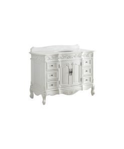 42" Antique-Style White Beckham Bathroom Sink Vanity With Mirror