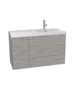 39" Vanity Cabinet With Fitted Sink, Grey Walnut