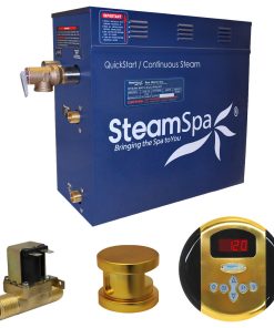 4.5 KW QuickStart Acu-Steam Bath Generator,Built-in Auto Drain,Polished Gold
