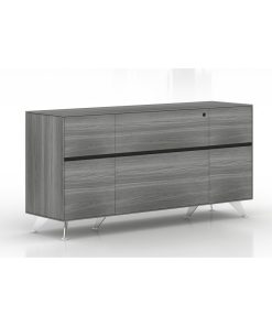 350 Credenza With File and Drawer 63x32", Gray