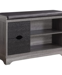 Storage Bench With 2 Darwers, Black