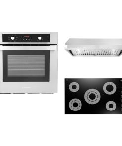 3-Piece, 36" Electric Cooktop 36" Under Cabinet Range Hood 24" Wall Oven