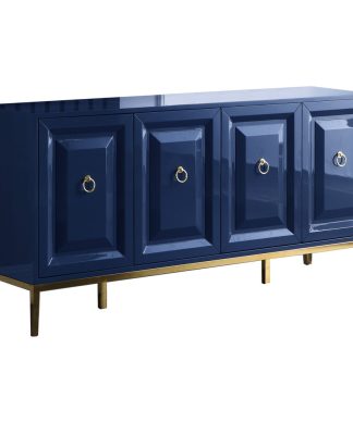 Sujay 66" Lacquer With Gold Accents Sideboard, Blue