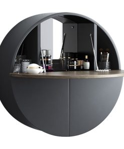 Wall-Mount Makeup Vanity Table Set with Mirror,Vanity Drawers & Stool Included
