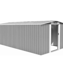 Vidaxl Garden Shed 101.2"x192.5"x71.3" Metal Gray