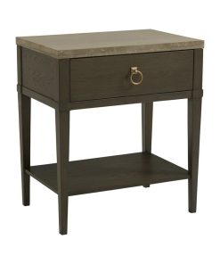 Universal Furniture Soliloquy 1 Drawer Stone Top Nightstand in Brown
