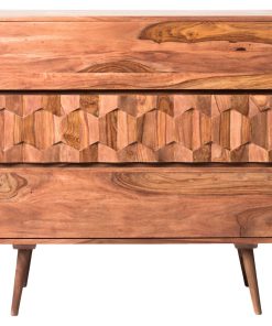 37.5 Inch Chest Brown Natural Mid-Century Modern