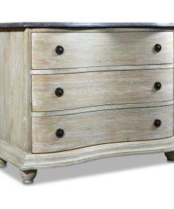 44" Wide Reclaimed Pine Chest of Drawers Wash Finish with Blue Stone Top