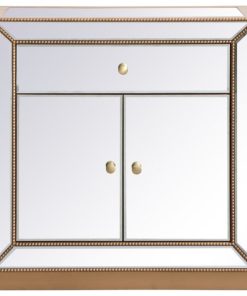 32" Mirrored Chest, Antique Gold