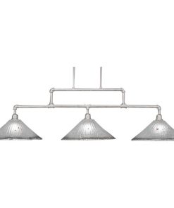 Vintage 3 Light Bar In Aged Silver, 16" Frosted Crystal Glass