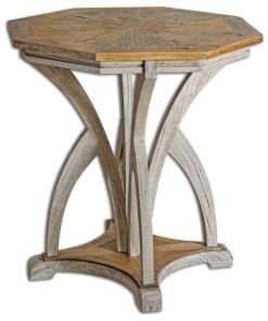 Uttermost 25623 Ranen Aged Midi Wood Accent Table - Golden Mango with Aged
