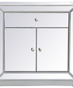 32" Mirrored Chest, Antique Silver