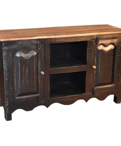 Ventura Solid Wood TV Stand, Sideboard, Distressed Black