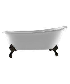 61" Slipper Tub, 7" Faucet Hole Drillings, "Chariton", Oil Rubbed Bronze Feet