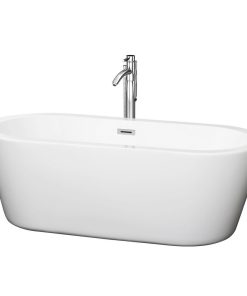 Wyndham Collection WCOBT100367ATP11 Mermaid 67" - White / Polished Chrome Trim