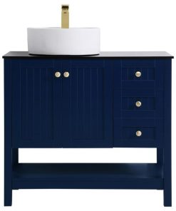 36 Inch Vessel Sink Bathroom Vanity In Blue