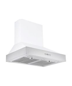 30 in. 600 CFM Pyramid Range Hood in White and Stainless Steel