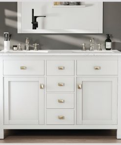 Totti Artemis 48" White Transitional Double Sink Bathroom Vanity