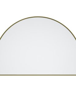 40"Hx60"W Arch Shape Stainless Steel Framed Mirror, Satin Brass