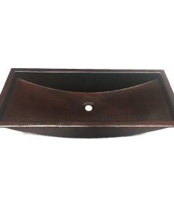 VS041CV - BASQUIAT - Trough Undermount/ Drop-In Bath Copper Sink - 30 x 14 x 6"