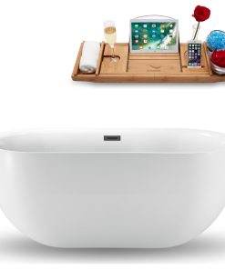 59" Streamline N1241BGM Freestanding Tub and Tray With Internal Drain
