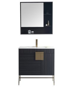 32?Kuro Bath Vanity With Medicine Cabinet, Dawn Gray