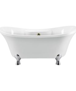 68" Streamline N901CH-BNK Clawfoot Tub and Tray With External Drain