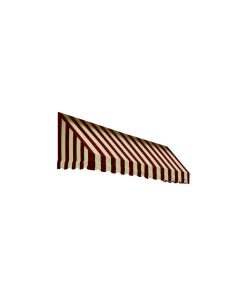 5' San Francisco Window Awning, 44" Hx24" D, Burgundy And Tan