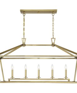 Townsend 5-Light Trestle Chandelier, Warm Brass