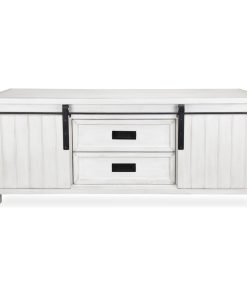 White Low Cabinet With Sliding Doors/2 Drawers