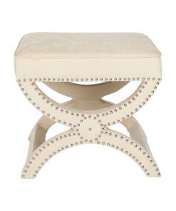 Stina Ottoman Silver Nail Heads Cream