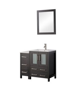 Vanity Art Vanity Set With Ceramic Top, 36", Espresso, Standard Mirror