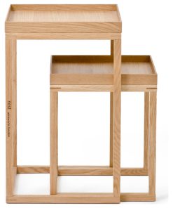 Wooden Nesting Side Table Set | Wireworks, Brown