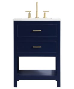 24 inch Single Bathroom Vanity in Blue by Elegant VF19024BL in Blue Finish