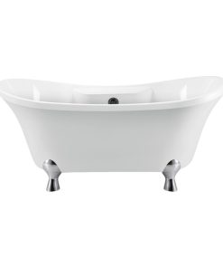 68" Streamline N901CH-BL Clawfoot Tub and Tray With External Drain