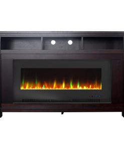 Winchester Electric Fireplace TV Stand and Crystal Rock Display, Mahogany