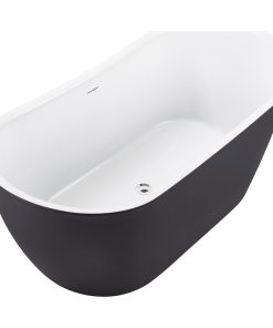 59" glossy Acrylic Flatbottom Oval Freestanding Non-Whirlpool Soaking Bath
