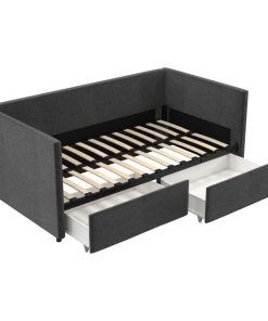 Tallie Daybed with Storage, Gray Linen, Twin