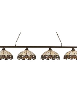 Toltec Lighting 374-BRZ-602 Oxford - Four Light Bronze Billiard