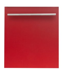 24" Red Matte Top Control Dishwasher 120-Volt With Modern Style Handle