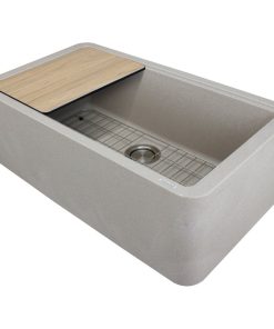 Transolid SilQgranite Farmhouse Kitchen Sink Kit, Cafe Latte