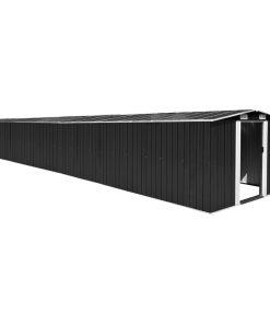 vidaXL Garden Shed Anthracite Galvanized steel Outdoor Storage House Building