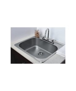 25-in. W Chrome Laundry Sink With Stainless Steel Finish And 18 Gauge