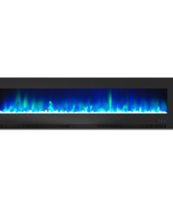 78" Wall-Mount Electric Fireplace, Black