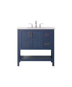 Vinnova Florence 36" Royal Blue Single Rectangular Sink Vanity