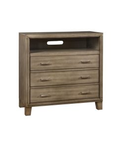 Wooden Media Chest With three drawers, Gray