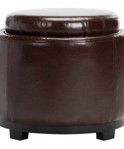 Tad Storage Tray Ottoman Black/ Cordovan