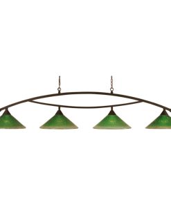 Toltec Lighting 874-DG-717 Bow - Four Light Billiard
